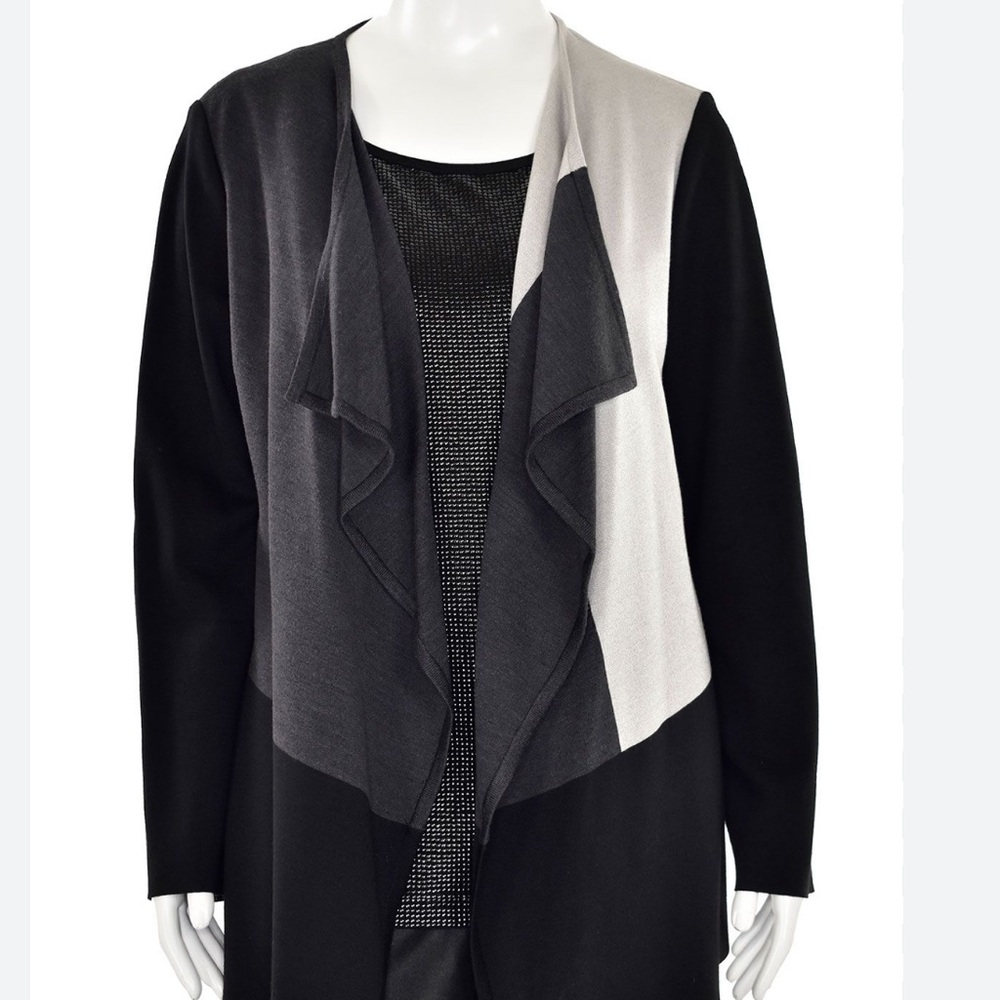 St. John Color block Milano knit cardigan